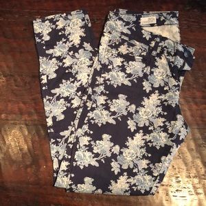 Blue Floral Print Gap Skinny Jeans